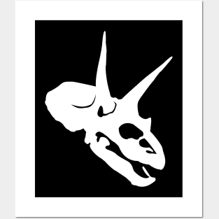 Terra Fossil Triceratops Head White Posters and Art